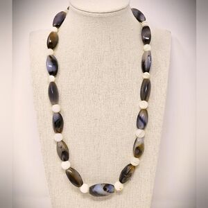 Vintage Agate Gemstome Chunky Beaded Necklace